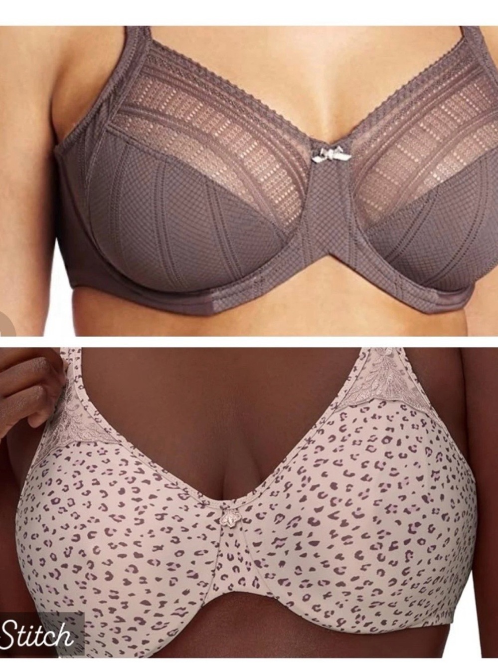Bali Two-Pack Underwire Bras - Taupe and Light Pink Leopard